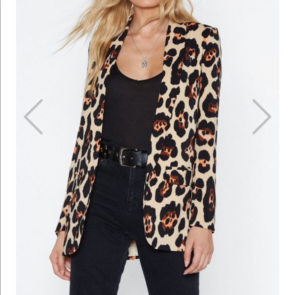 Nasty Gal leopard print blazer